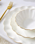 KARACA SERVICE DE TABLE FINE PEARL EXTRA SHELL GOLD | 55 PIECES | 12 PERSONNES