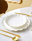 KARACA SERVICE DE TABLE FINE PEARL EXTRA SHELL GOLD | 55 PIECES | 12 PERSONNES