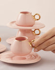 KARACA SERVICE A CAFE KREMA ROSE 12 PIECES