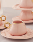 KARACA SERVICE A CAFE KREMA ROSE 12 PIECES