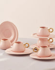 KARACA SERVICE A CAFE KREMA ROSE 90ML | 12 PIECES | 6PERSONNES