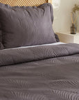 KARACA ENSEMBLE DE COUVRE LIT LEAF ANTHRACITE 230 X 240 CM