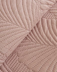 KARACA ENSEMBLE DE COUVRE LIT LEAF ROSE PASTEL 230X240CM