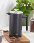 KARACA DOUBLE WALL MATTE BLACK FRENCH PRESS 1000ML