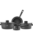 KARACA BATTERIE DE CUISINE MIDNIGHT CERAMIQUE BLACK 6 PIECES - ALINDA HOME