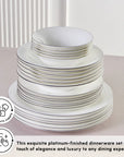 KARACA FINE PEARL SERVICE DE TABLE NEW FAME PLATIN 12 PERS. 58 PIECES - ALINDA HOME