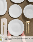 KARACA FINE PEARL SERVICE DE TABLE NEW FAME PLATIN 12 PERS. 58 PIECES - ALINDA HOME