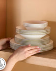 KARACA FINE PEARL SERVICE DE TABLE NEW FAME PLATIN 12 PERS. 58 PIECES - ALINDA HOME