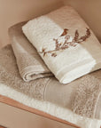 KARACA ENSEMBLE DE PEIGNOIR BIRD CREME 6 PIECES - ALINDA HOME