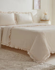 KARACA PARURE DE HOUSSE DE COUETTE PURE RUFFLE ECRU - ALINDA HOME