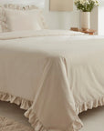 KARACA PARURE DE HOUSSE DE COUETTE PURE RUFFLE ECRU - ALINDA HOME