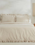 KARACA PARURE DE HOUSSE DE COUETTE PURE RUFFLE ECRU - ALINDA HOME