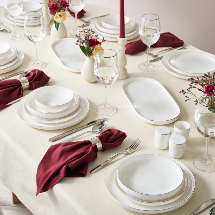 KARACA SERVICE DE TABLE STREAMLINE NEW SATURN PLATIN 59 PIECES - ALINDA HOME