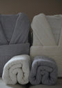 ENSEMBLE DE PEIGNOIR 6 PIECES BLANC GRIS