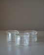 ACAR LOT DE 3 POTS EN VERRE STRIÉ AVEC COUVERCLE