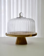 CLOCHE A GATEAU EN BOIS D ACACIA ET VERRE 30CM