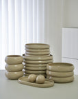 SERVICE DE TABLE MOON BEIGE 27 PIECES 6 PERSONNES