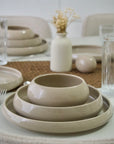SERVICE DE TABLE MOON BEIGE 27 PIECES 6 PERSONNES