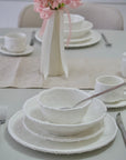 SERVICE DE TABLE PERLE BLANC 26PIECES 6PERSONNES