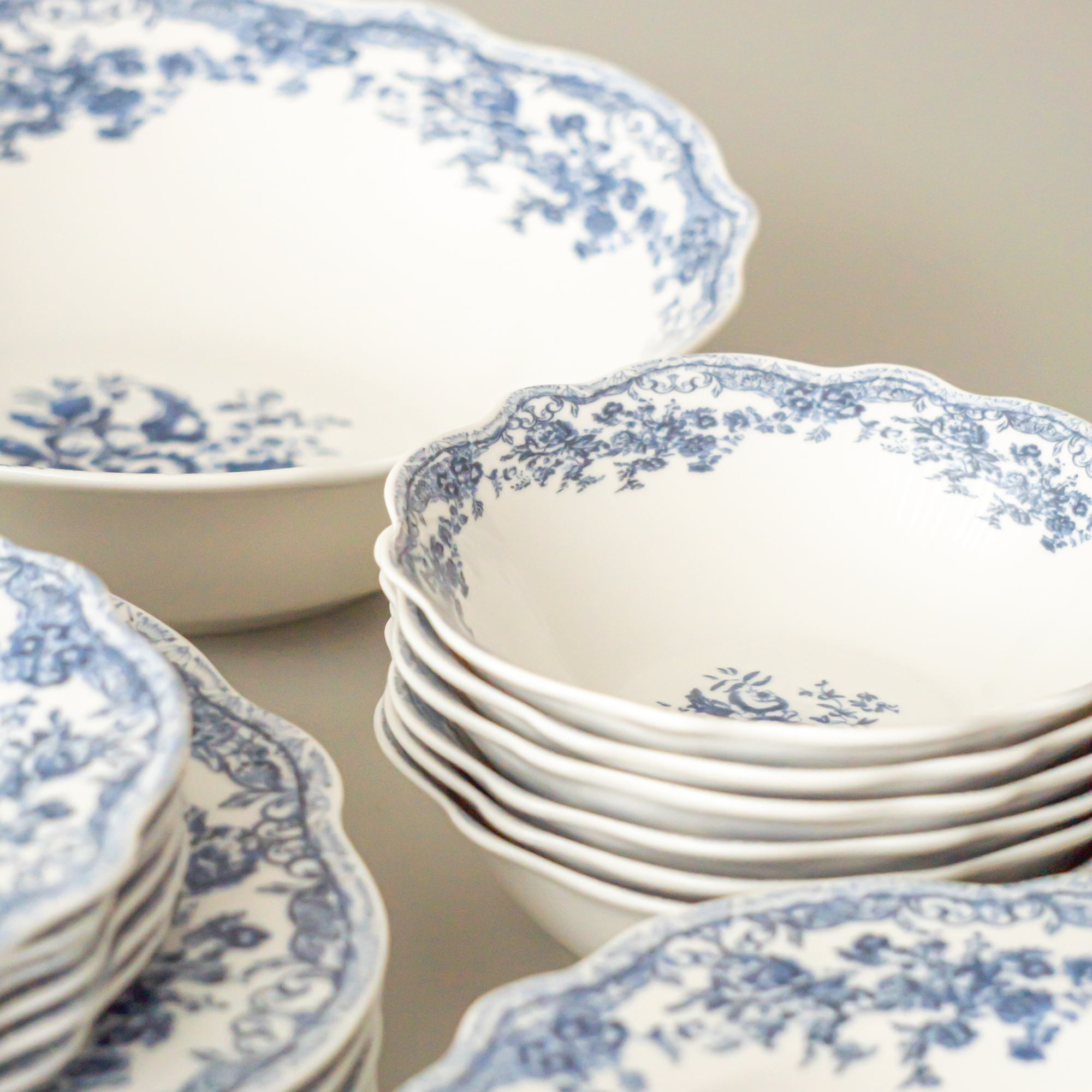 SERVICE DE TABLE VINTAGE BLEU | 25 PIECES | 6 PERSONNES
