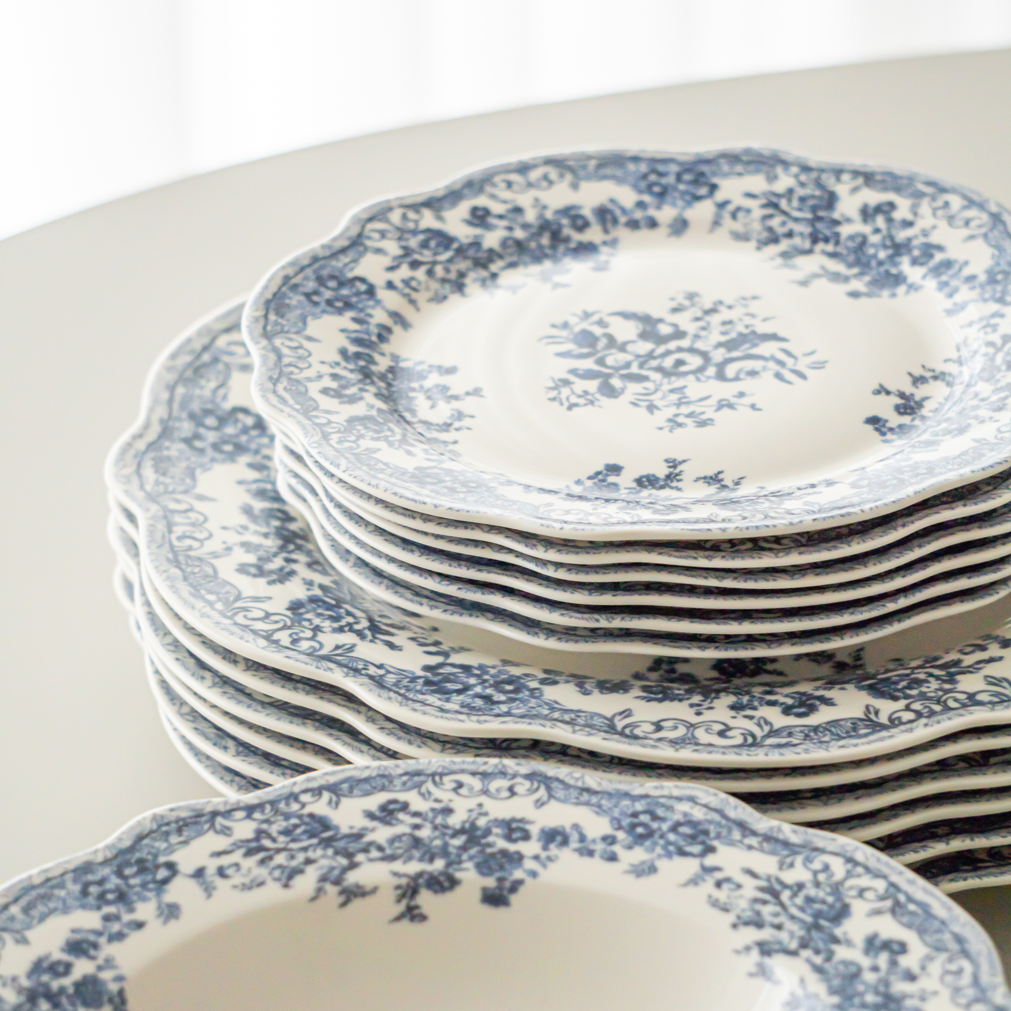 SERVICE DE TABLE VINTAGE BLEU | 25 PIECES | 6 PERSONNES
