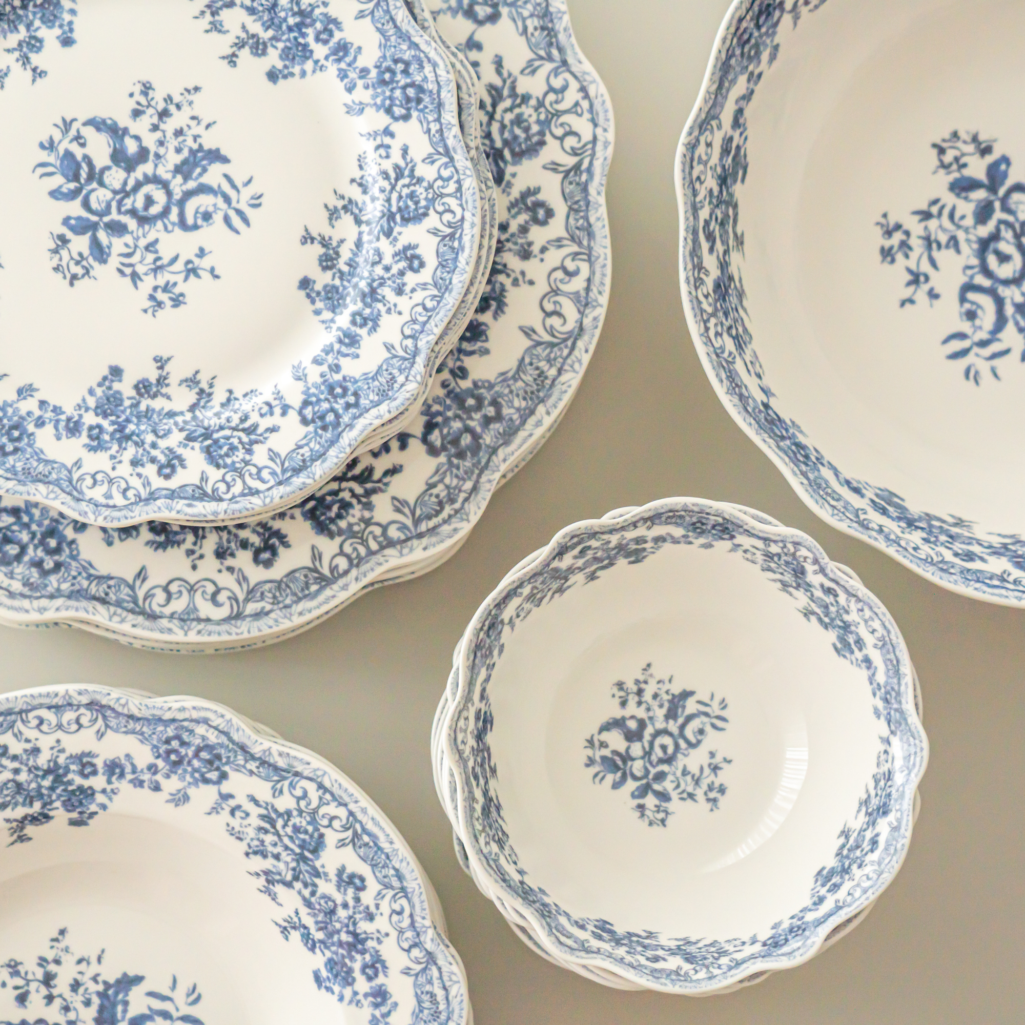 SERVICE DE TABLE VINTAGE BLEU | 25 PIECES | 6 PERSONNES