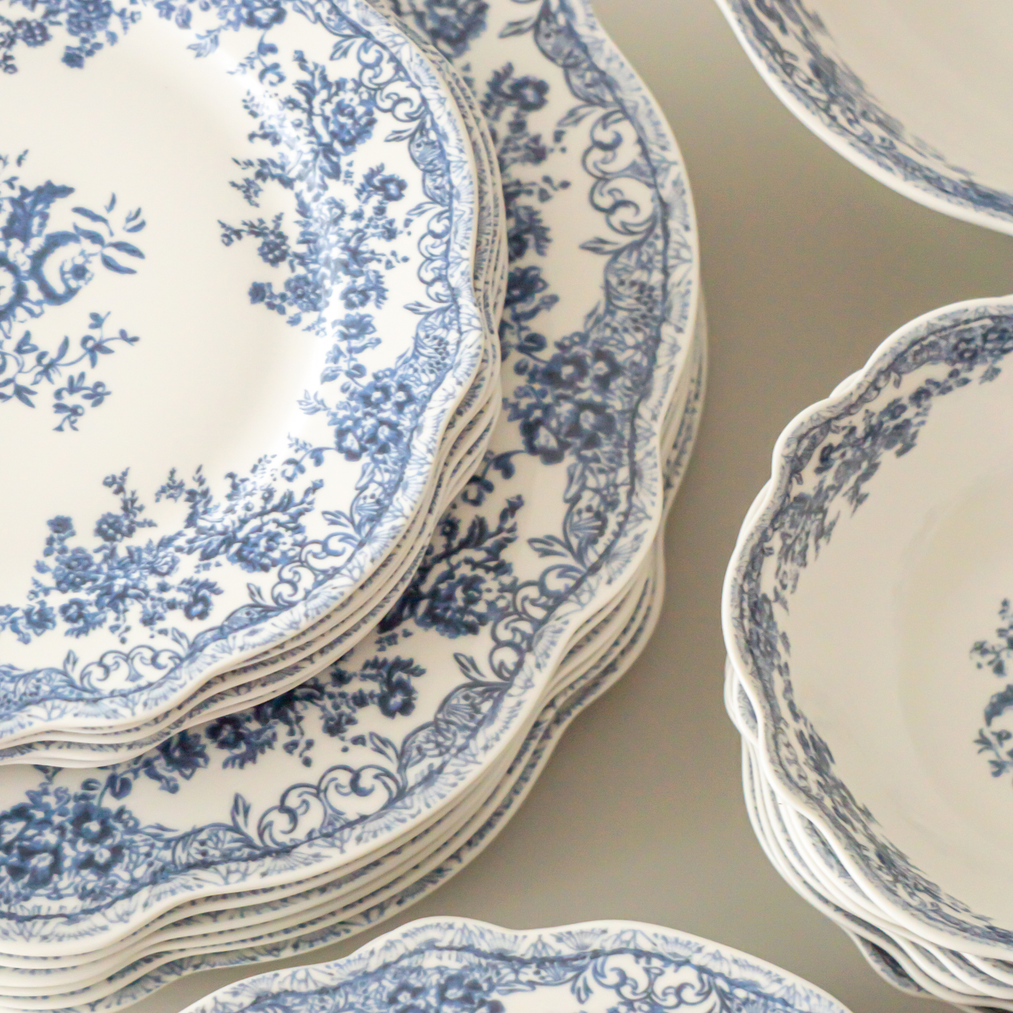 SERVICE DE TABLE VINTAGE BLEU | 25 PIECES | 6 PERSONNES