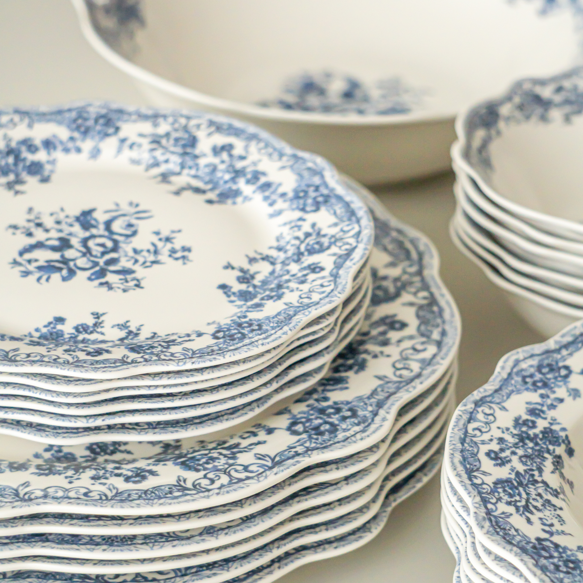 SERVICE DE TABLE VINTAGE BLEU | 25 PIECES | 6 PERSONNES