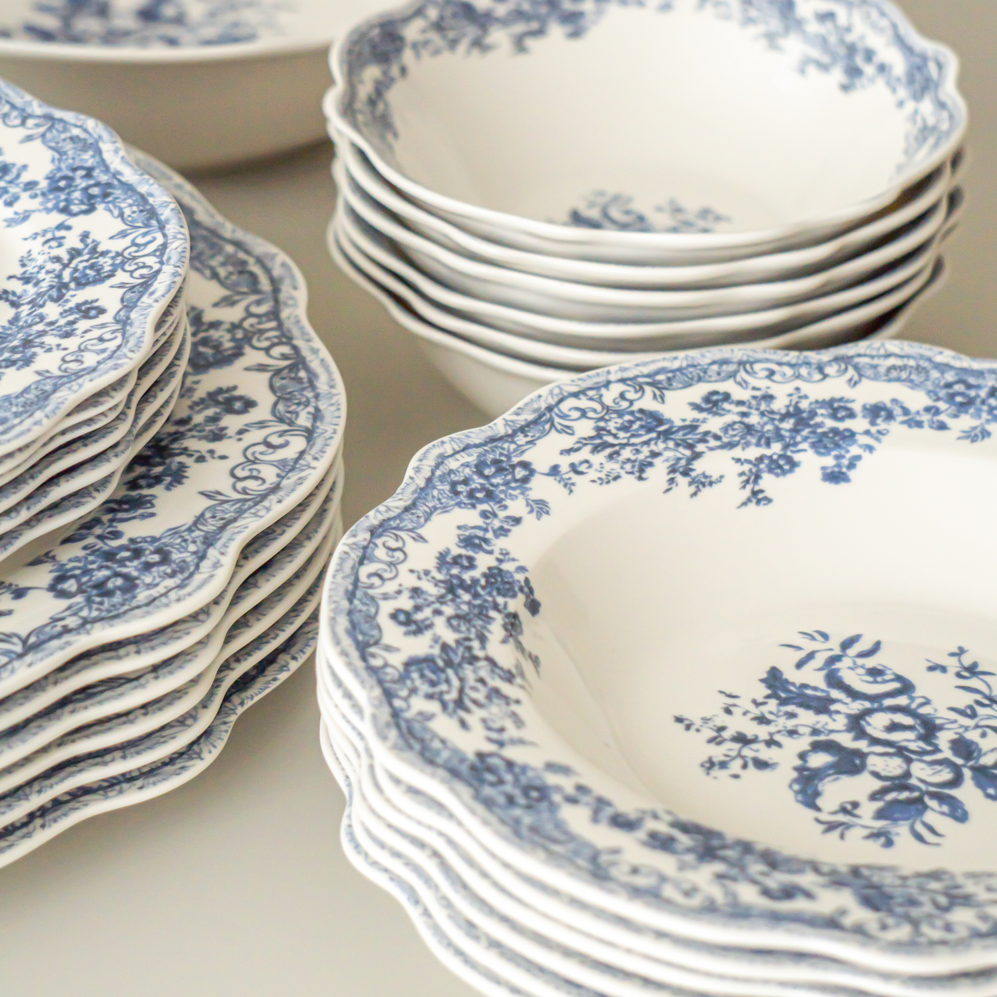 SERVICE DE TABLE VINTAGE BLEU | 25 PIECES | 6 PERSONNES