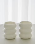 SET OF 2 BUBBLE WHITE MUGS 400ML