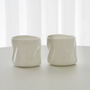 SET OF 2 WAVE WHITE MUGS 350ML