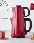 KARACA THEIERE ELECTRIQUE TEA BREAK EN INOX ROUGE