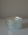 BRICARD LOT DE 6 SOUS VERRE TRANSPARENT GOLD