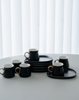 BRICARD OVAL BLACK ESPRESSO COFFEE SET