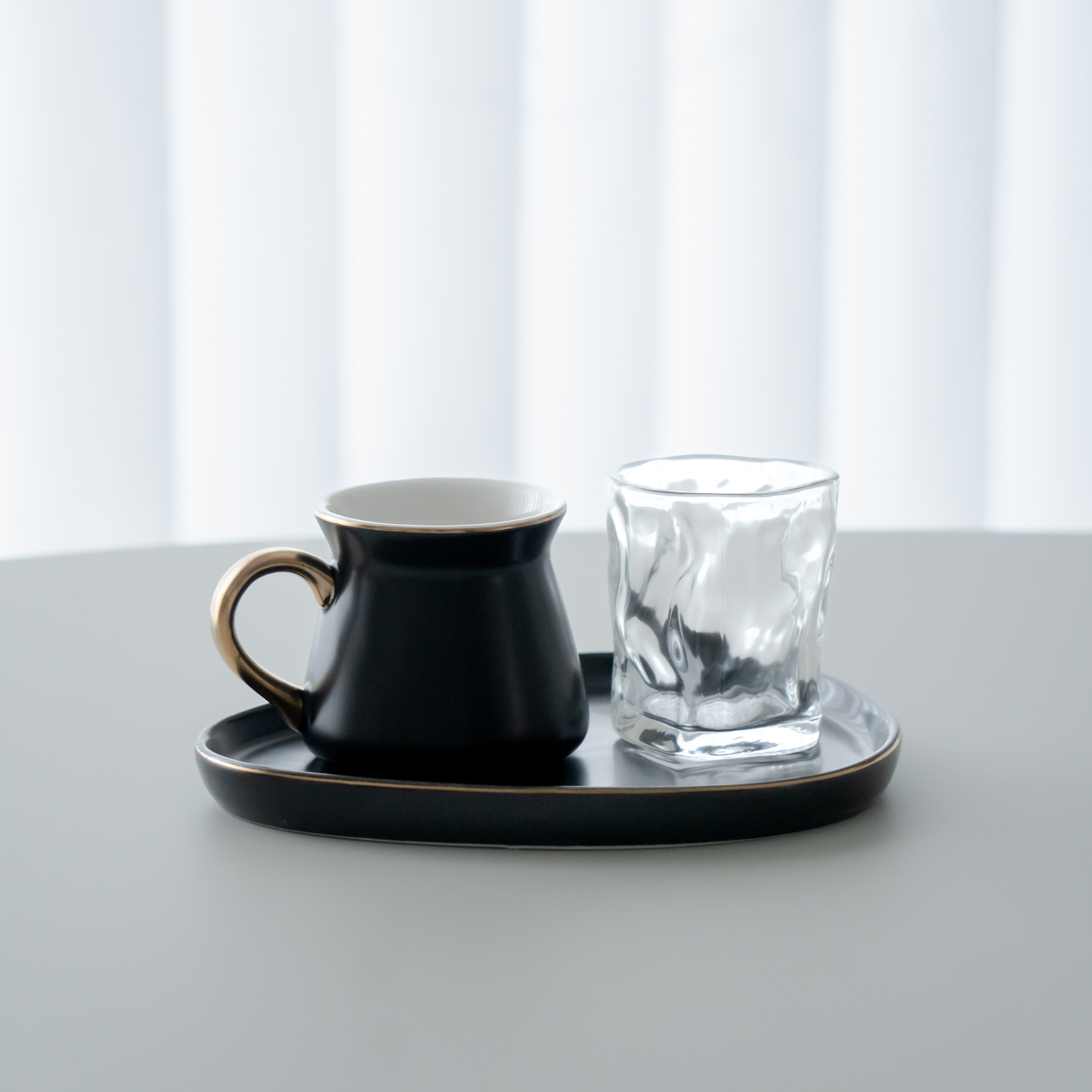 BRICARD OVAL BLACK ESPRESSO COFFEE SET