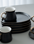 BRICARD OVAL BLACK ESPRESSO COFFEE SET