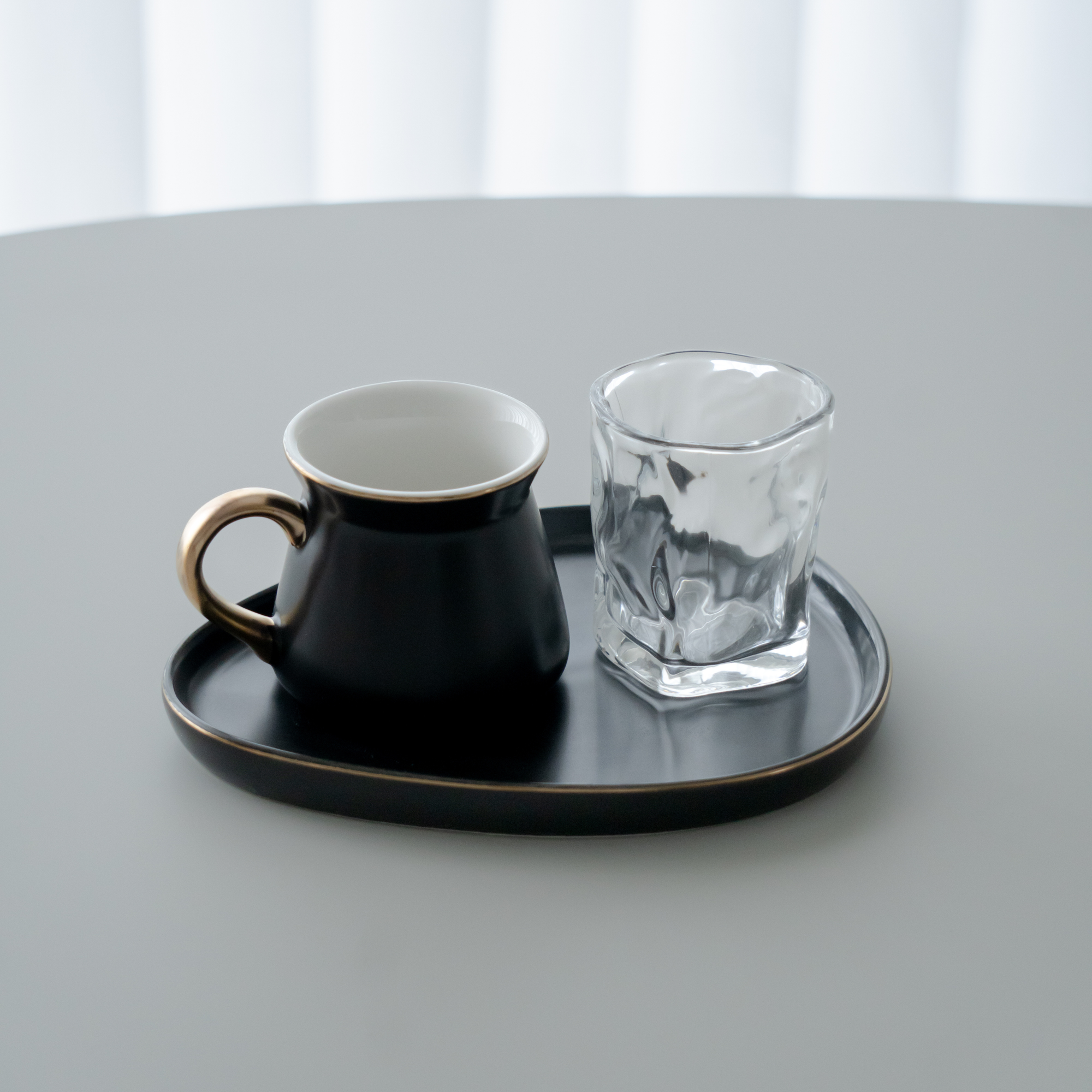 BRICARD OVAL BLACK ESPRESSO COFFEE SET