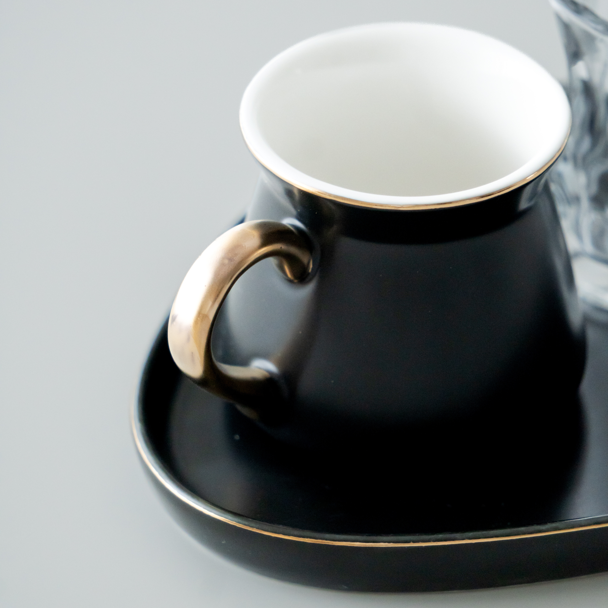 BRICARD OVAL BLACK ESPRESSO COFFEE SET