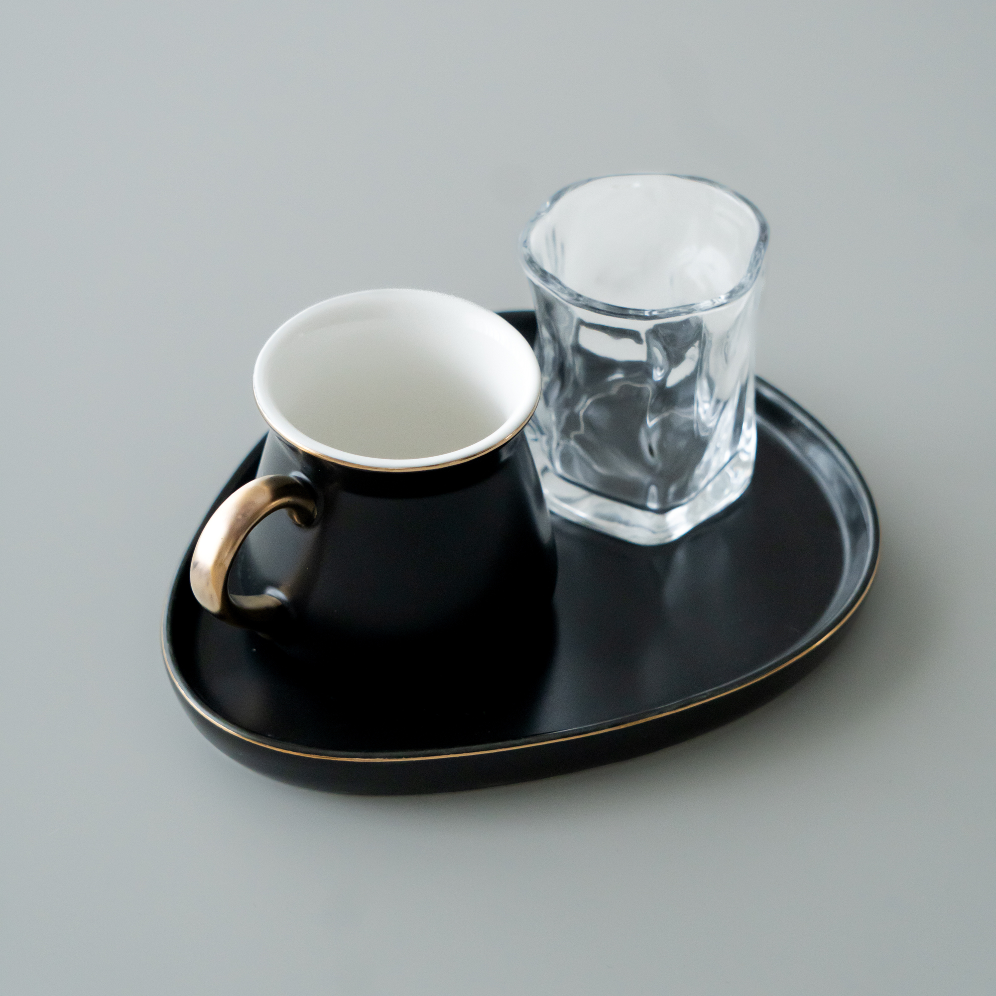 BRICARD OVAL BLACK ESPRESSO COFFEE SET