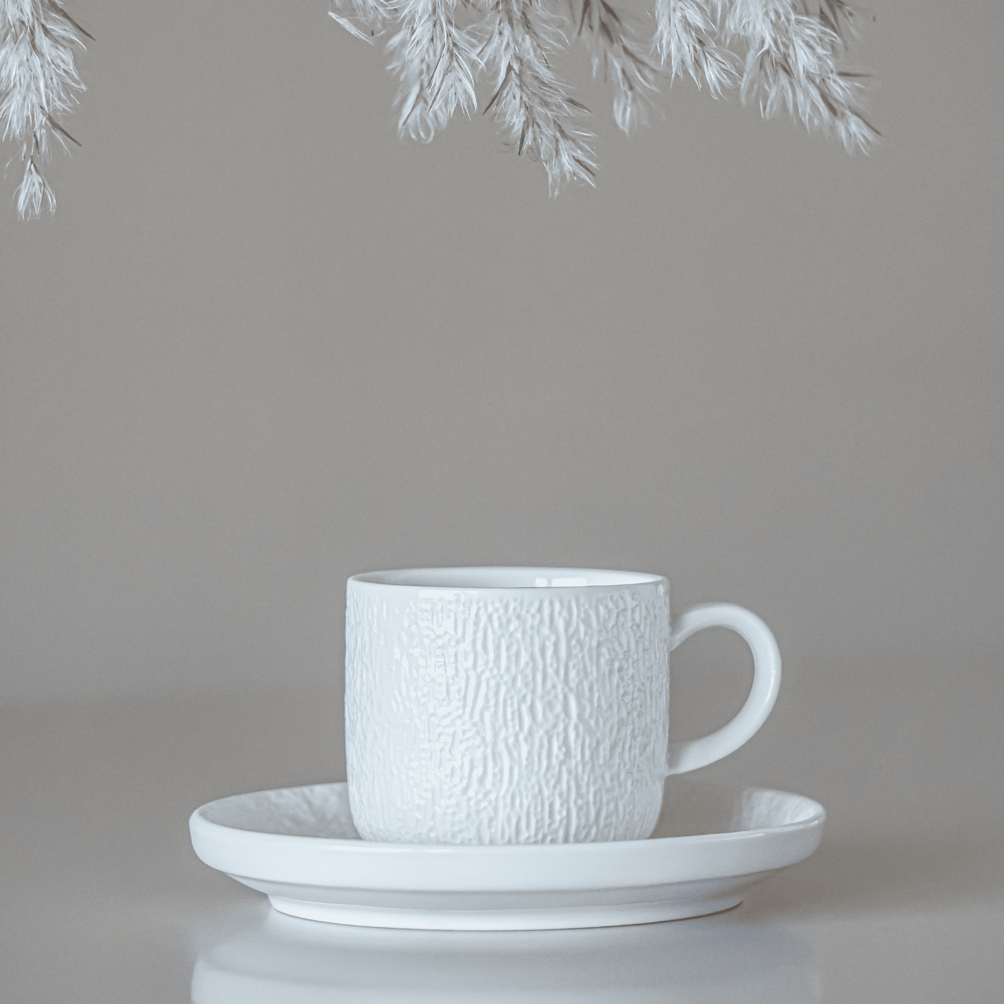 BRICARD SHINY WHITE VALANCE 12-PIECE ESPRESSO SET