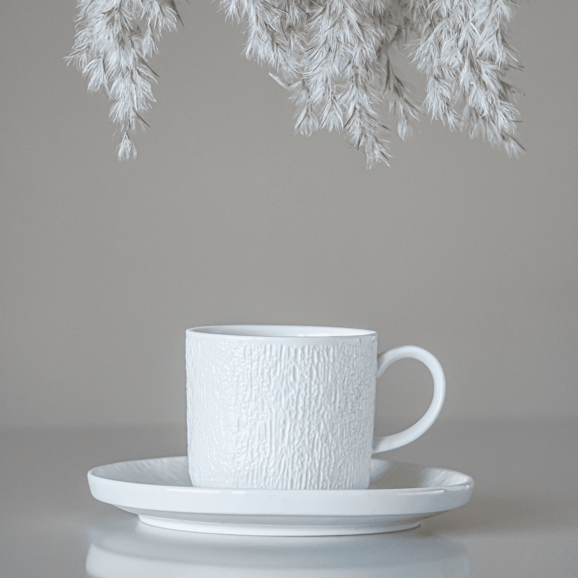 WHITE VALANCE COFFEE SET 200ML 12 PIECES 6 PERSONS