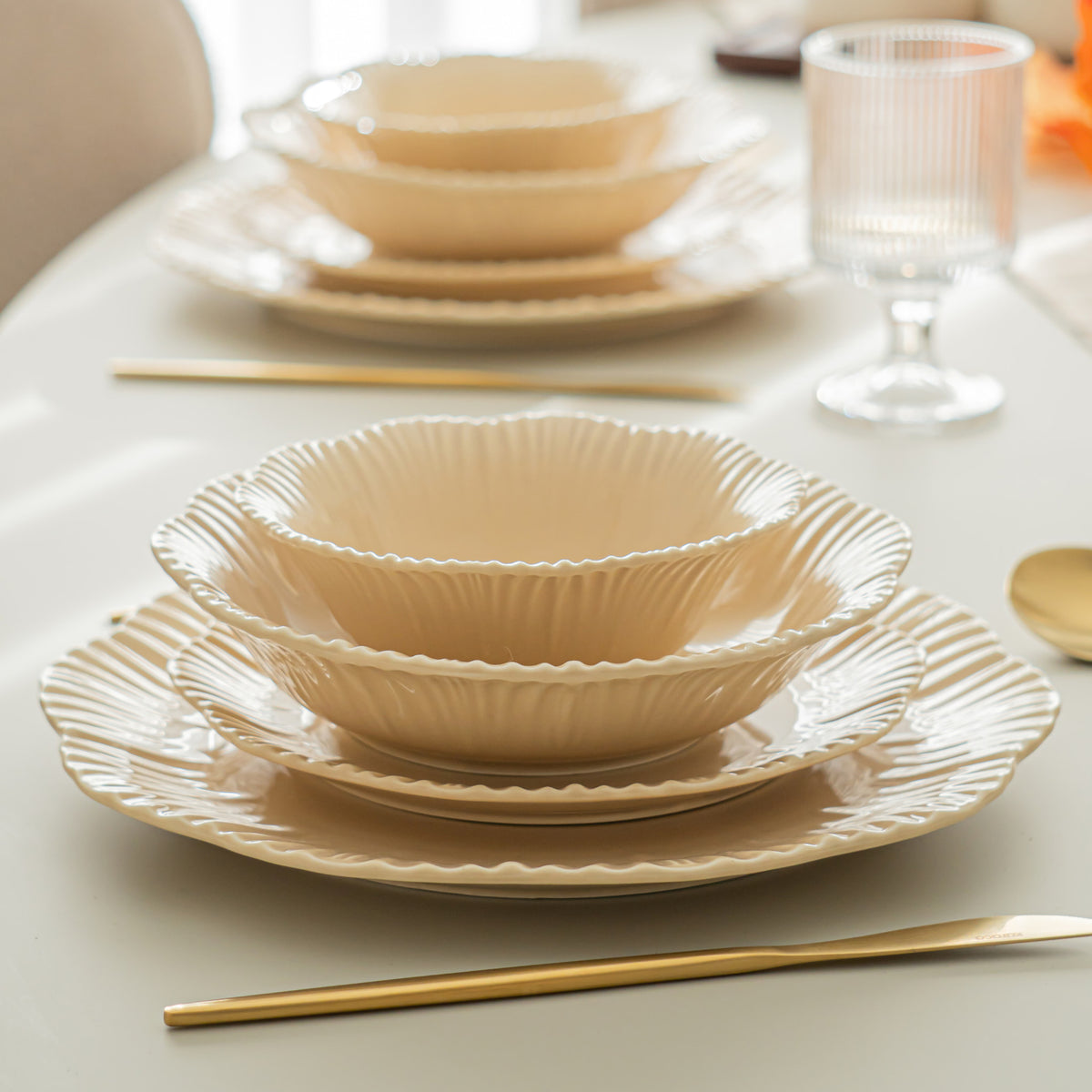 BRICARD SERVICE DE TABLE BERNIS BEIGE | 25 PIECES | 6 PERSONNES
