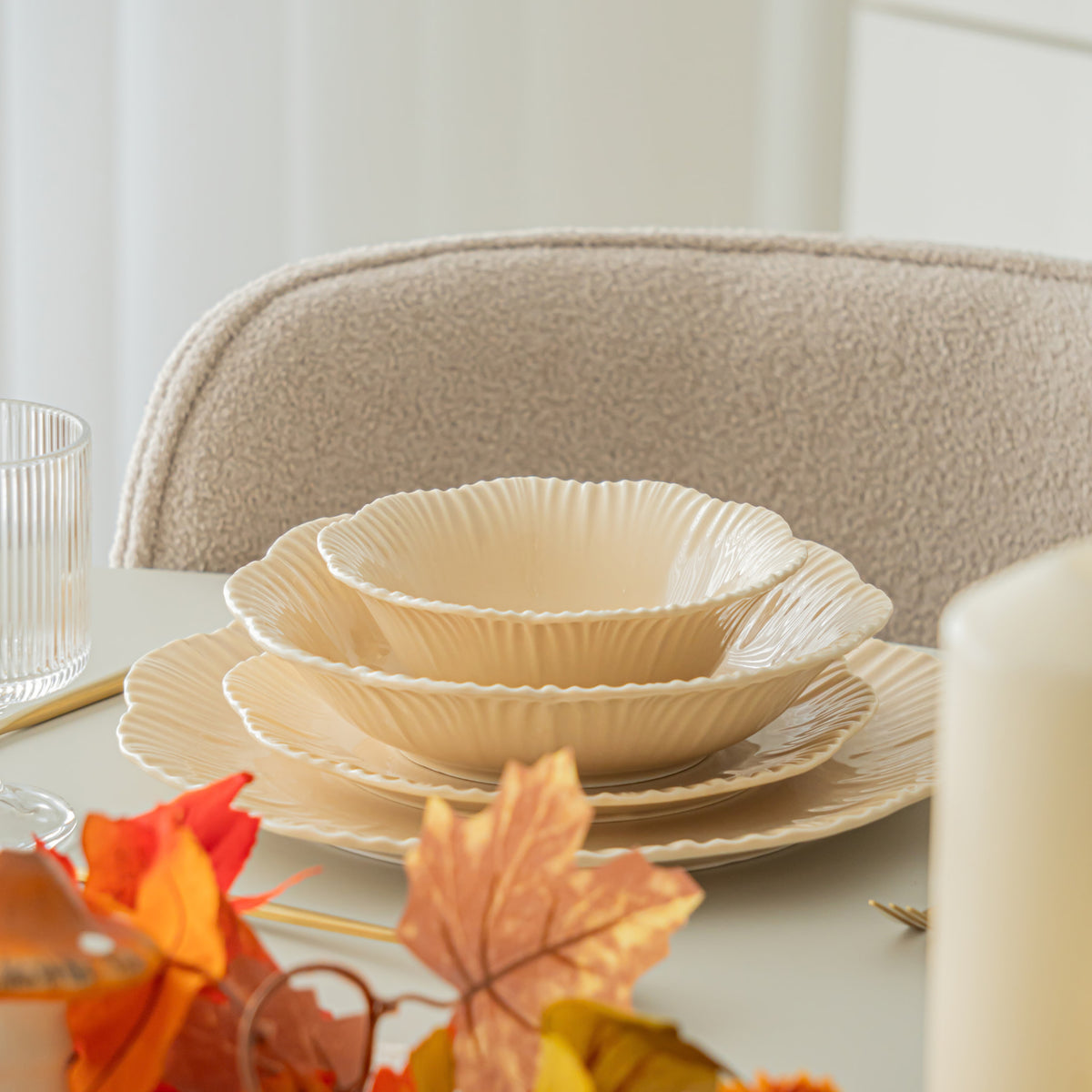 BRICARD SERVICE DE TABLE BERNIS BEIGE | 25 PIECES | 6 PERSONNES