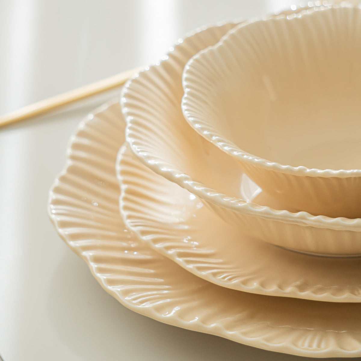 BRICARD SERVICE DE TABLE BERNIS BEIGE | 25 PIECES | 6 PERSONNES