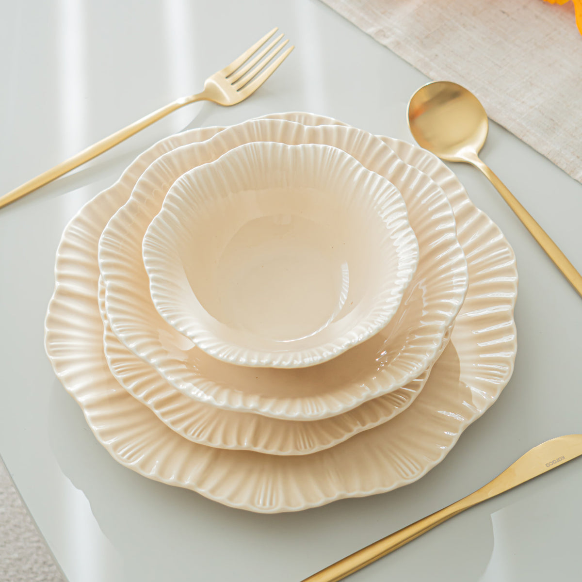 BRICARD SERVICE DE TABLE BERNIS BEIGE | 25 PIECES | 6 PERSONNES
