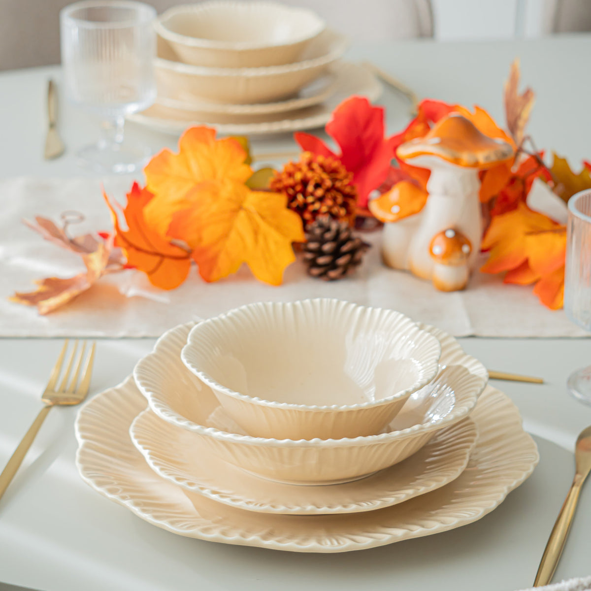 BRICARD SERVICE DE TABLE BERNIS BEIGE | 25 PIECES | 6 PERSONNES