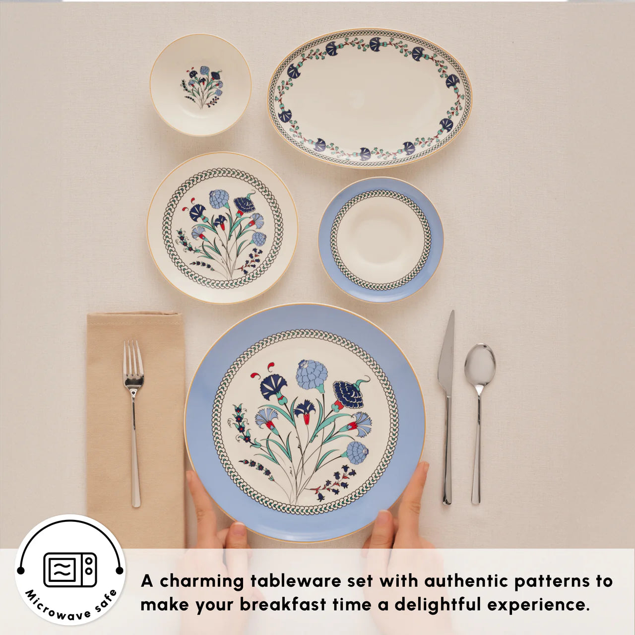 KARACA SERVICE A BRUNCH BLUE CLOVE 26 PIECES
