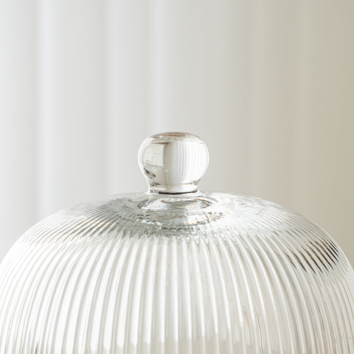 CLOCHE A GATEAU VERRE &amp; ACACIA DIA RIPPLE | 25.5CM