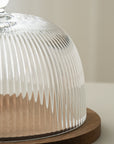CLOCHE A GATEAU VERRE & ACACIA DIA RIPPLE | 25.5CM