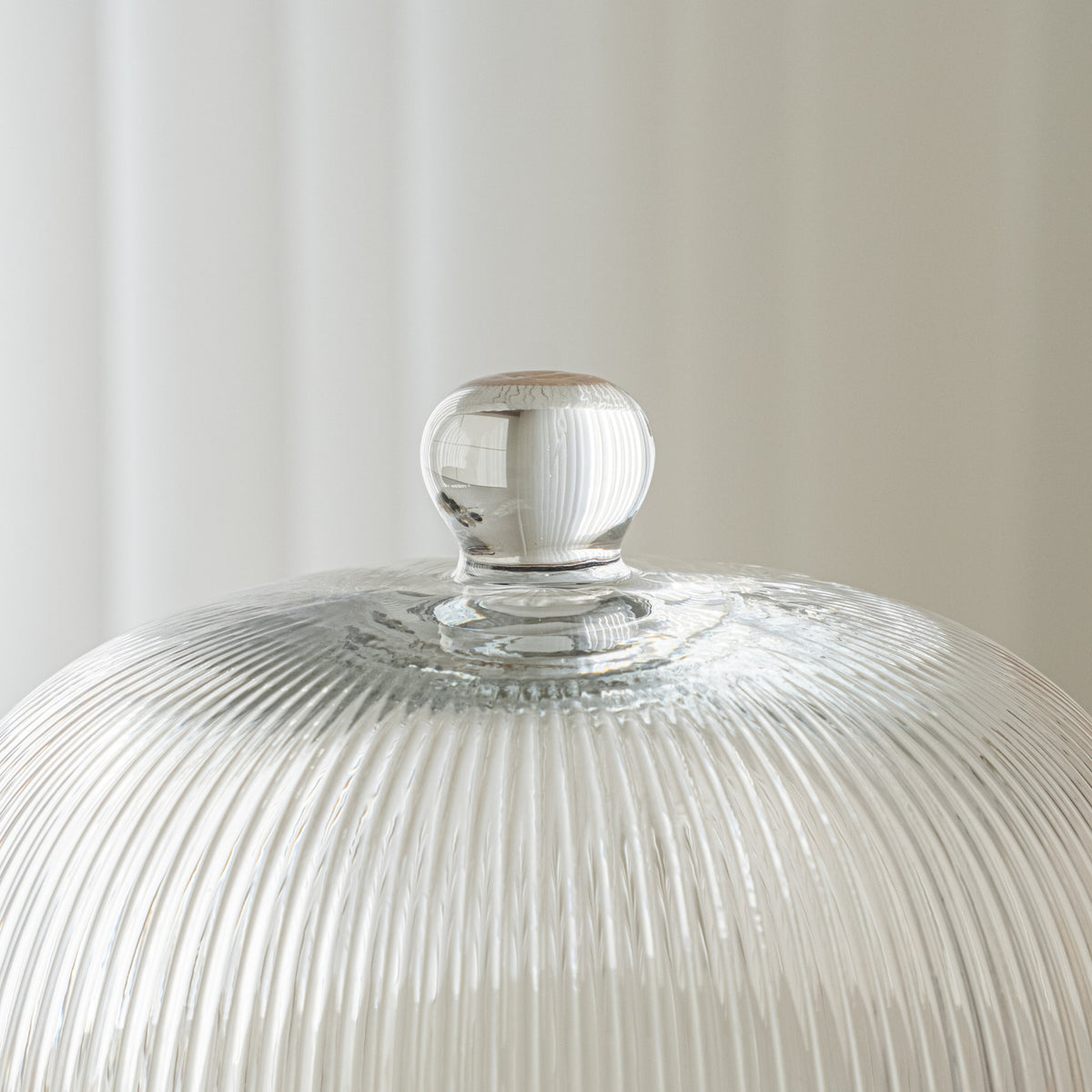 CLOCHE A GATEAU VERRE&amp;ACACIA DIA RIPPLE | 30.5CM